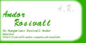 andor rosivall business card